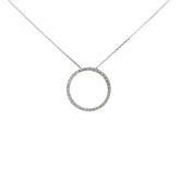 14k White Gold .50ct G SI1  Round Diamond Eternity Circle Pendant